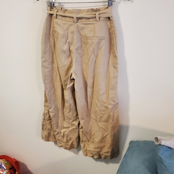 Banana Republic Blake crop khaki trousers size 6 petite linen blend lightweight - Picture 10 of 12